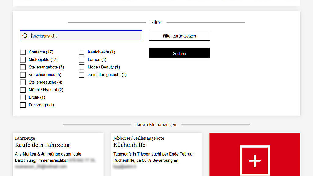 Kleinanzeigen-Modul