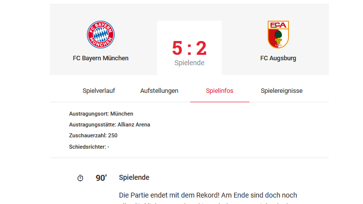 Fußball Liveticker - Spielinfos